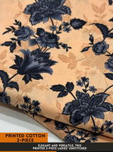 Winter & Mid Season All Over Printed Polo cotton Dress :Unstitched - 2 Pieces