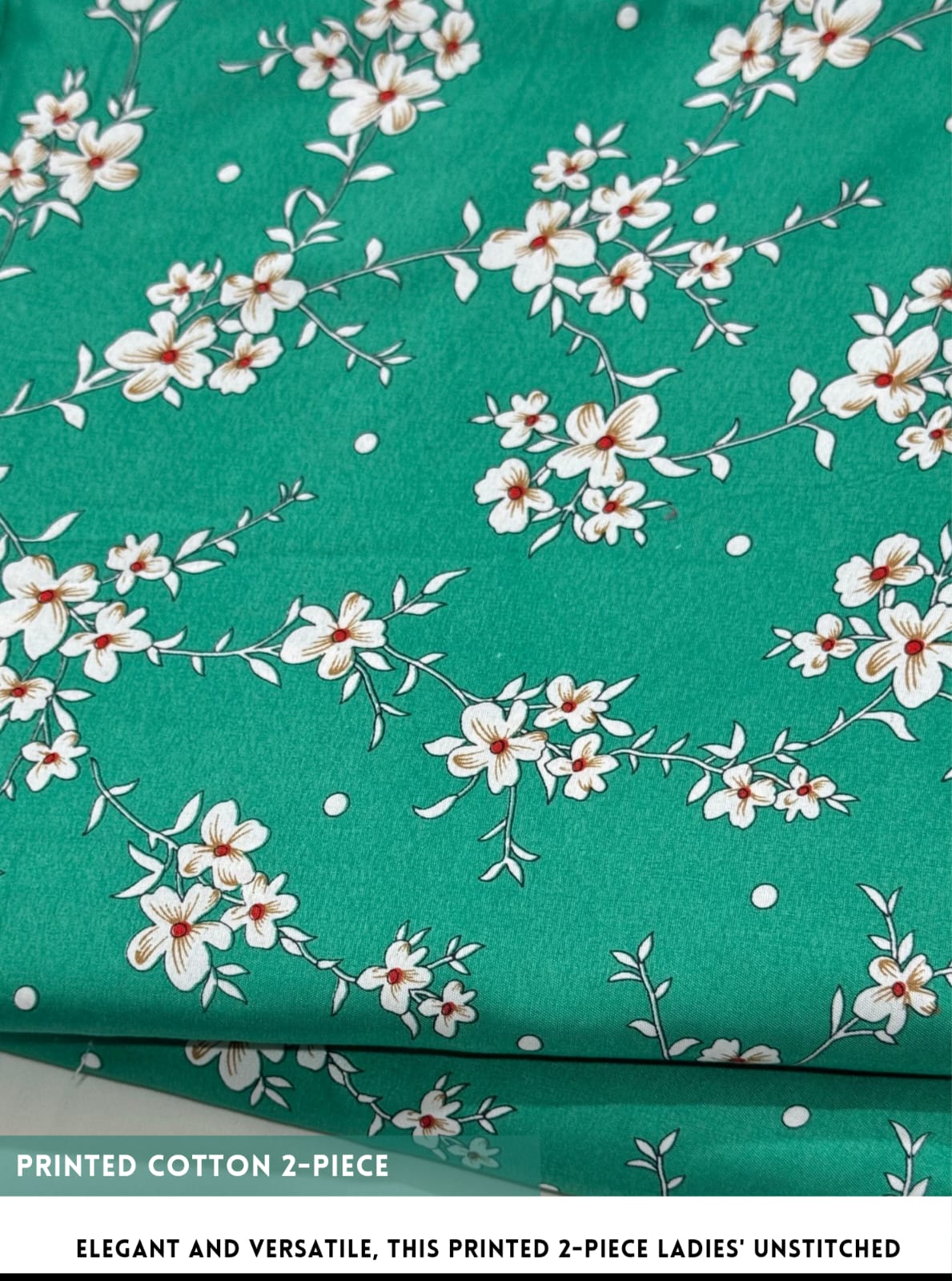 Winter & Mid Season All Over Printed Polo cotton Dress :Unstitched - 2 Pieces