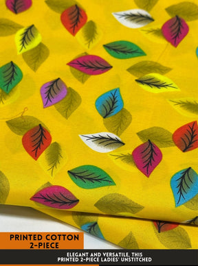 Four Seasons All Over Printed Polo cotton Dress :Unstitched - 2 Pieces