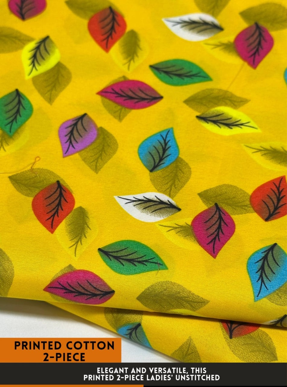 Four Seasons All Over Printed Polo cotton Dress :Unstitched - 2 Pieces