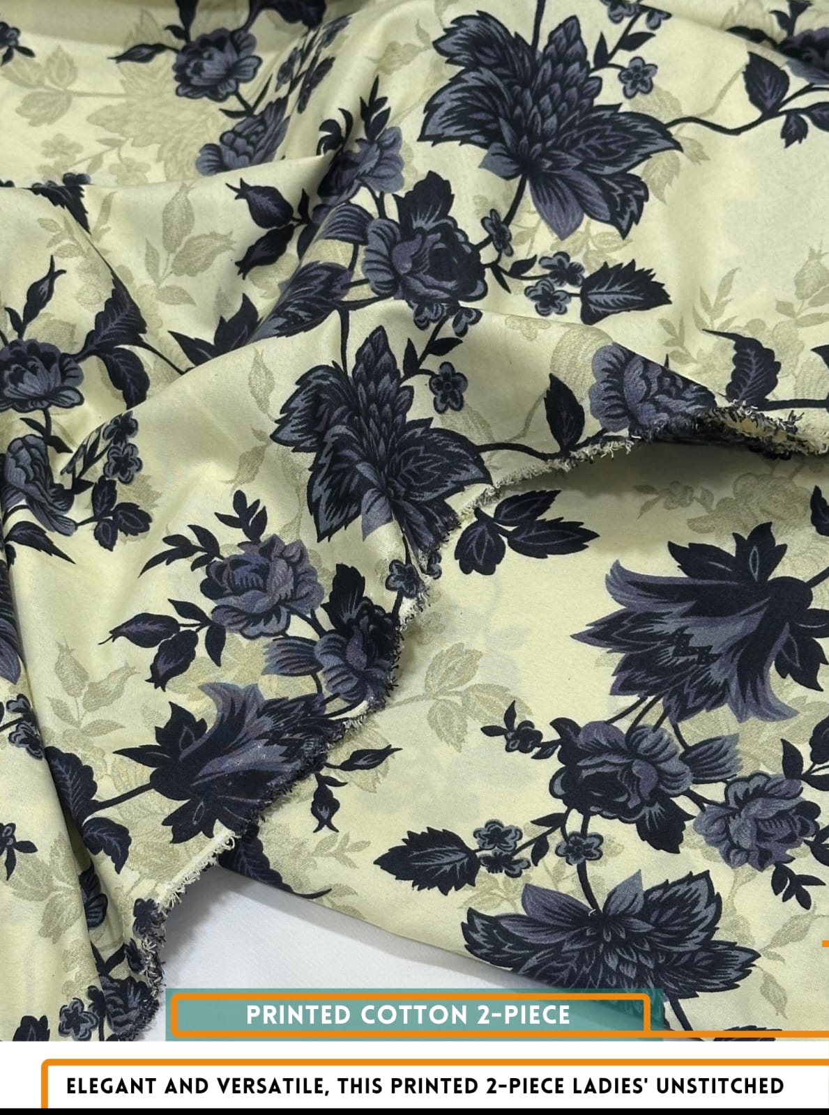 Winter & Mid Season All Over Printed Polo cotton Dress :Unstitched - 2 Pieces