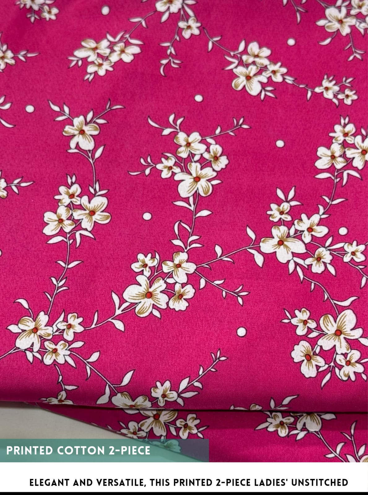 Winter & Mid Season All Over Printed Polo cotton Dress :Unstitched - 2 Pieces