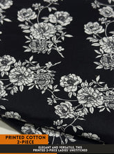 Mid Season All Over Printed Polo cotton Dress :Unstitched - 2 Pieces