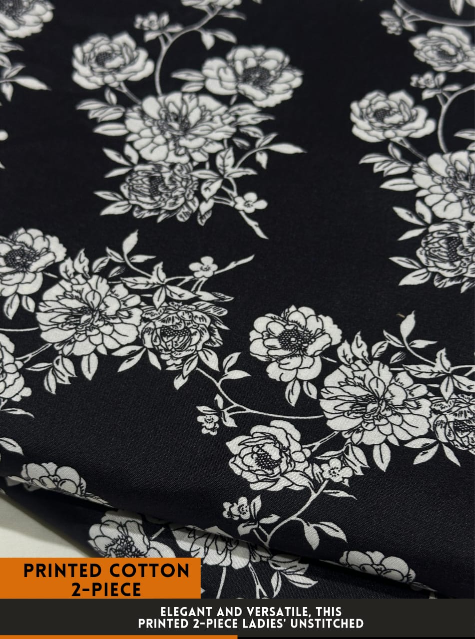 Mid Season All Over Printed Polo cotton Dress :Unstitched - 2 Pieces