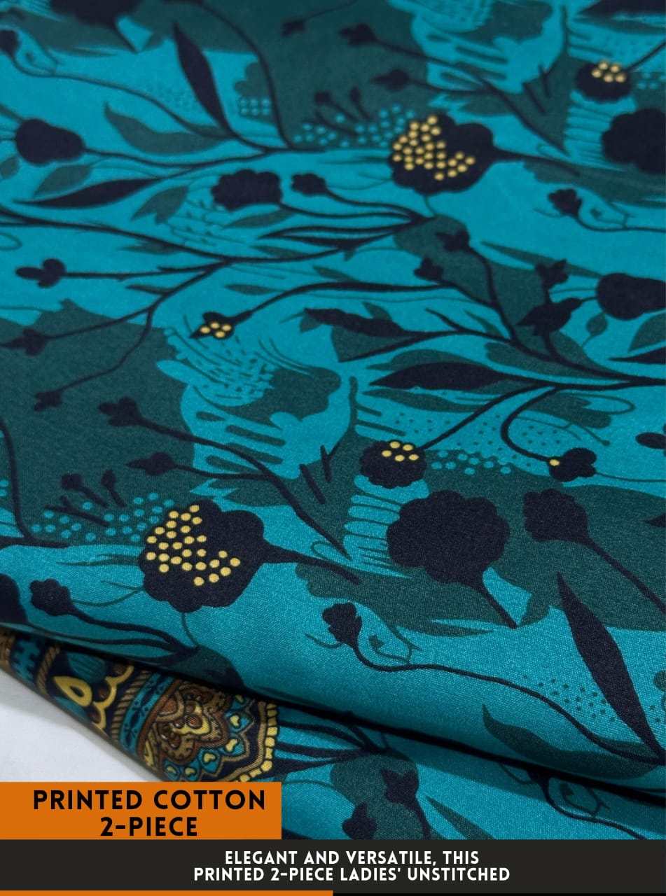 Mid Season All Over Printed Polo cotton Dress :Unstitched - 2 Pieces