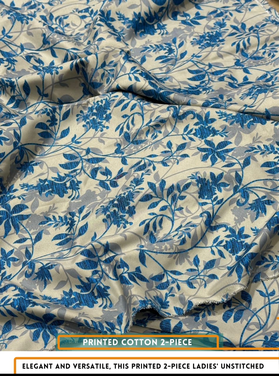 Mid Season All Over Printed Polo cotton Dress :Unstitched - 2 Pieces
