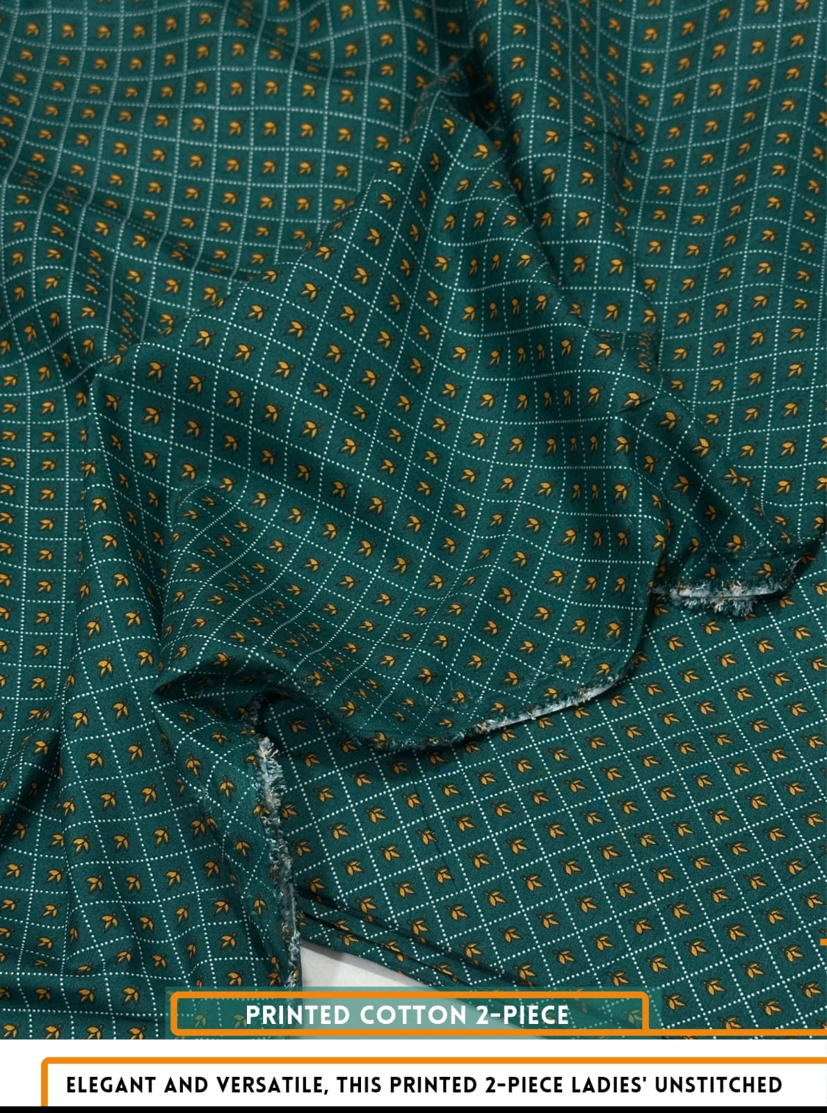 Mid Season All Over Printed Polo cotton Dress :Unstitched - 2 Pieces