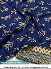 Mid Season All Over Printed Polo cotton Dress :Unstitched - 2 Pieces
