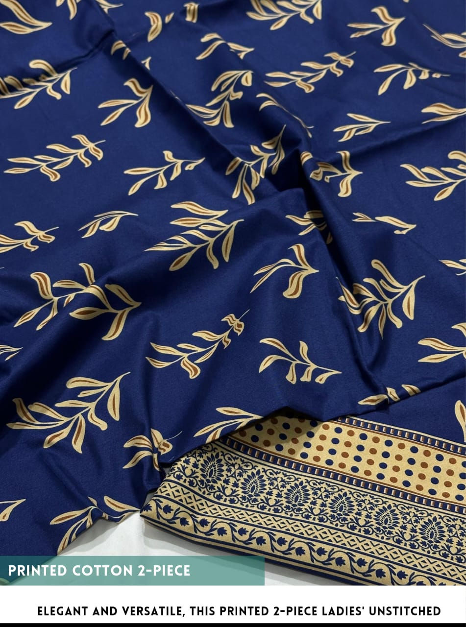 Mid Season All Over Printed Polo cotton Dress :Unstitched - 2 Pieces