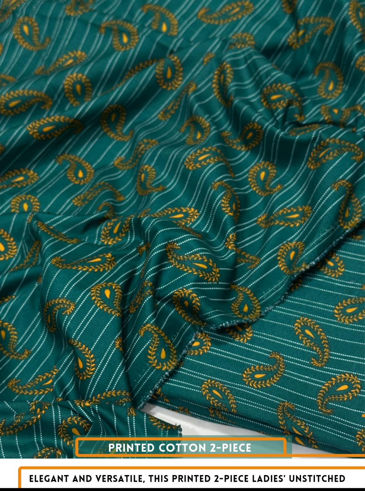 Mid Season All Over Printed Polo cotton Dress :Unstitched - 2 Pieces