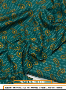 Mid Season All Over Printed Polo cotton Dress :Unstitched - 2 Pieces