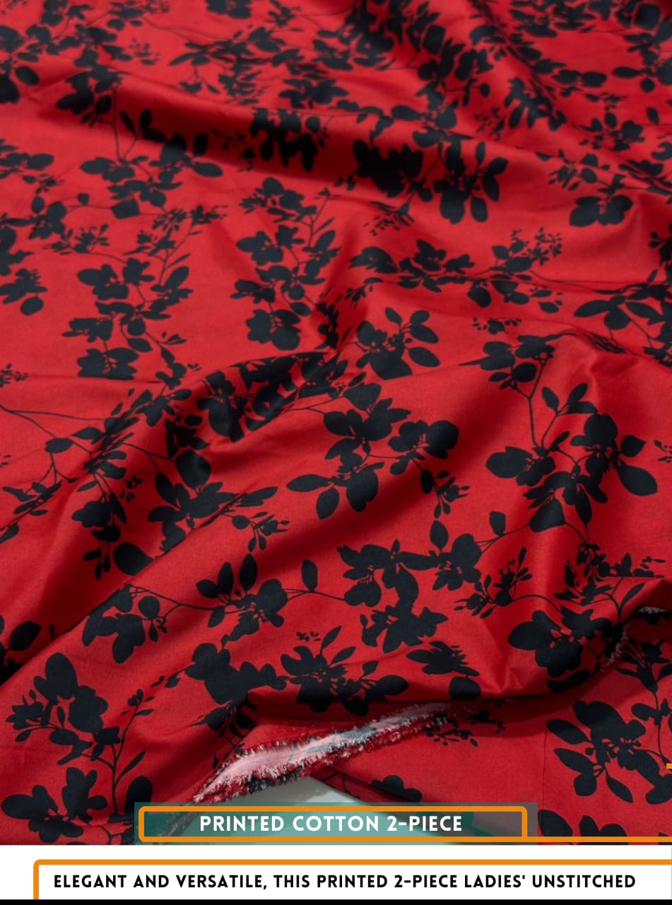 Mid Season All Over Printed Polo cotton Dress :Unstitched - 2 Pieces