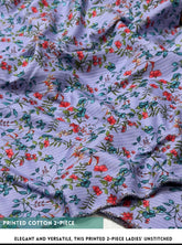 Mid Season All Over Printed Polo cotton Dress :Unstitched - 2 Pieces