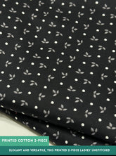 Mid Season All Over Printed Polo cotton Dress :Unstitched - 2 Pieces