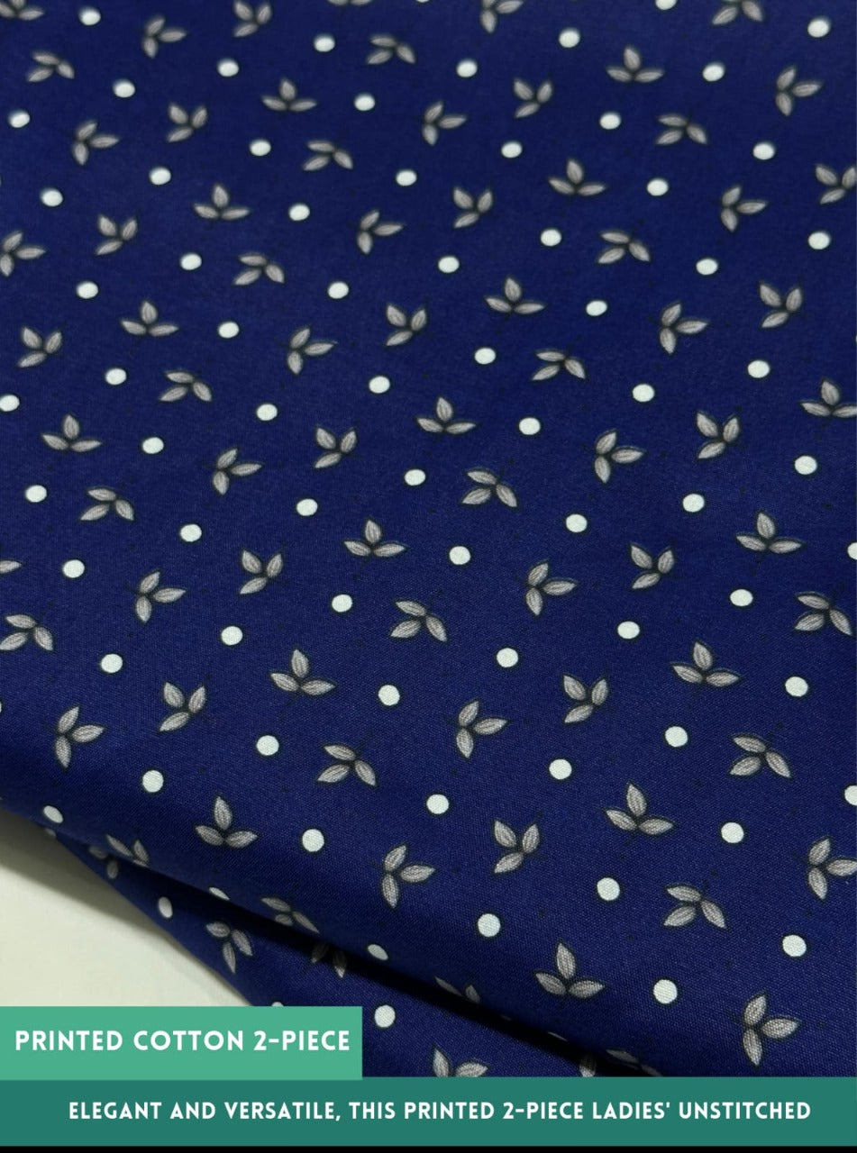 Mid Season All Over Printed Polo cotton Dress :Unstitched - 2 Pieces