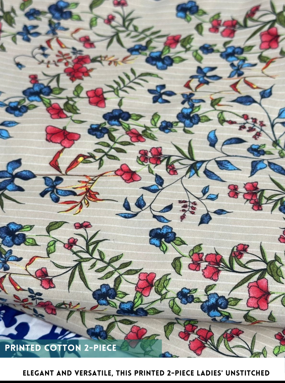 Mid Season All Over Printed Polo cotton Dress :Unstitched - 2 Pieces