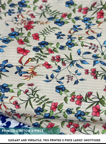 Mid Season All Over Printed Polo cotton Dress :Unstitched - 2 Pieces