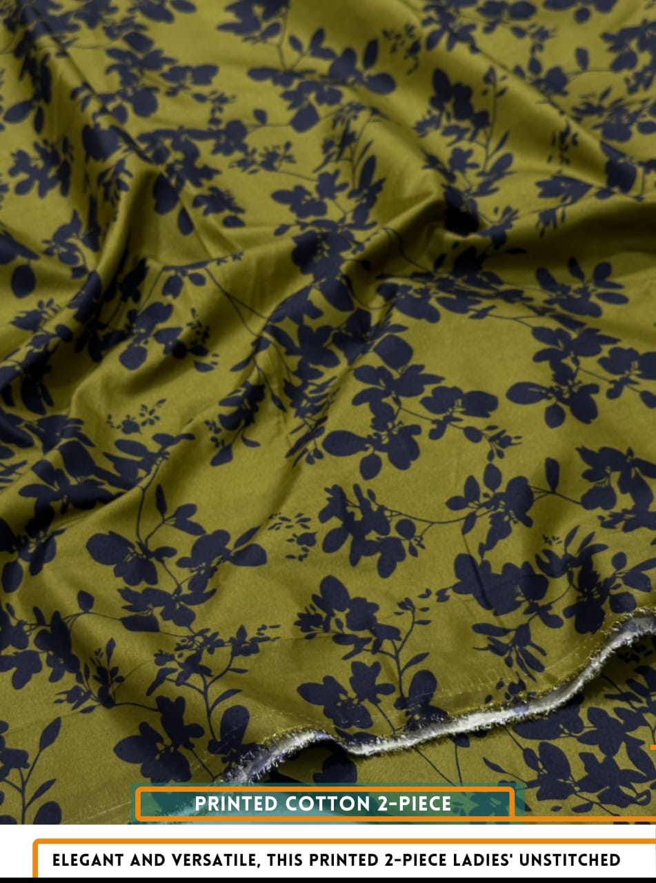 Mid Season All Over Printed Polo cotton Dress :Unstitched - 2 Pieces