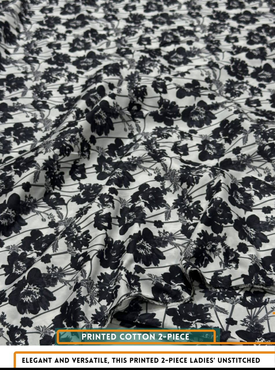 Mid Season All Over Printed Polo cotton Dress :Unstitched - 2 Pieces