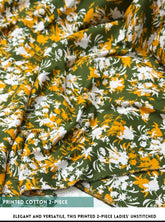Mid Season All Over Printed Polo cotton Dress :Unstitched - 2 Pieces