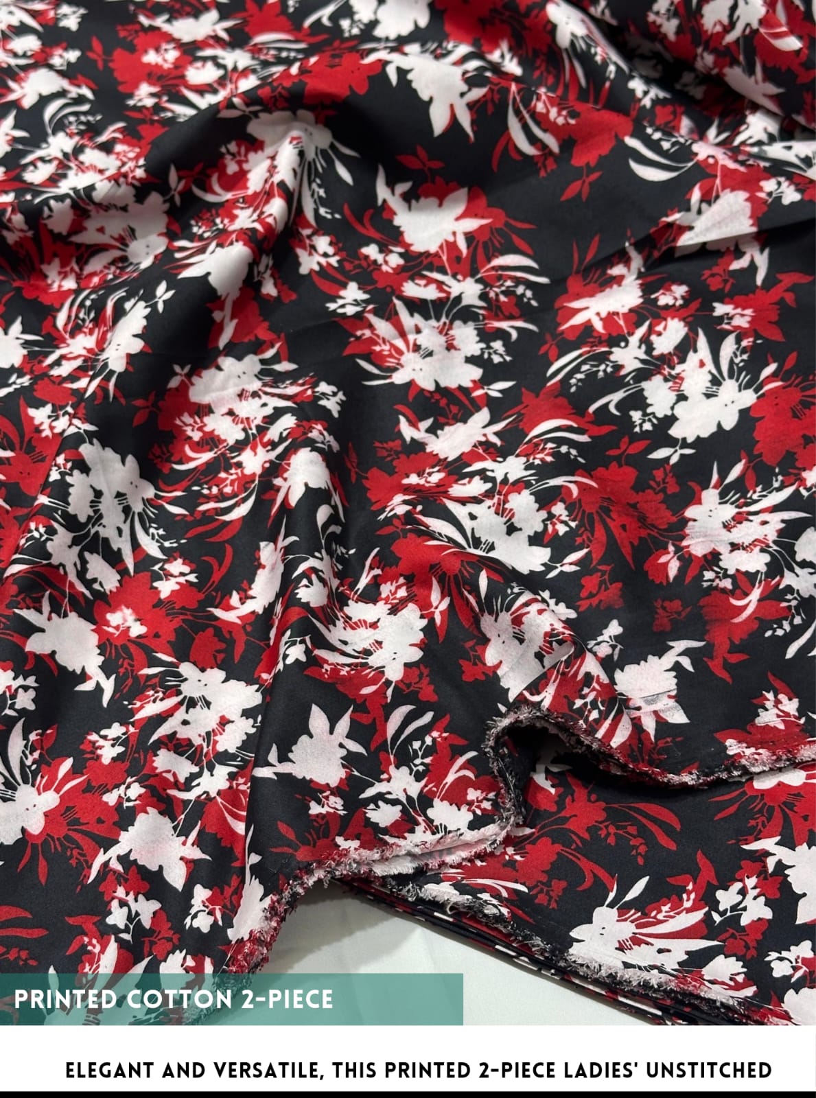 Mid Season All Over Printed Polo cotton Dress :Unstitched - 2 Pieces