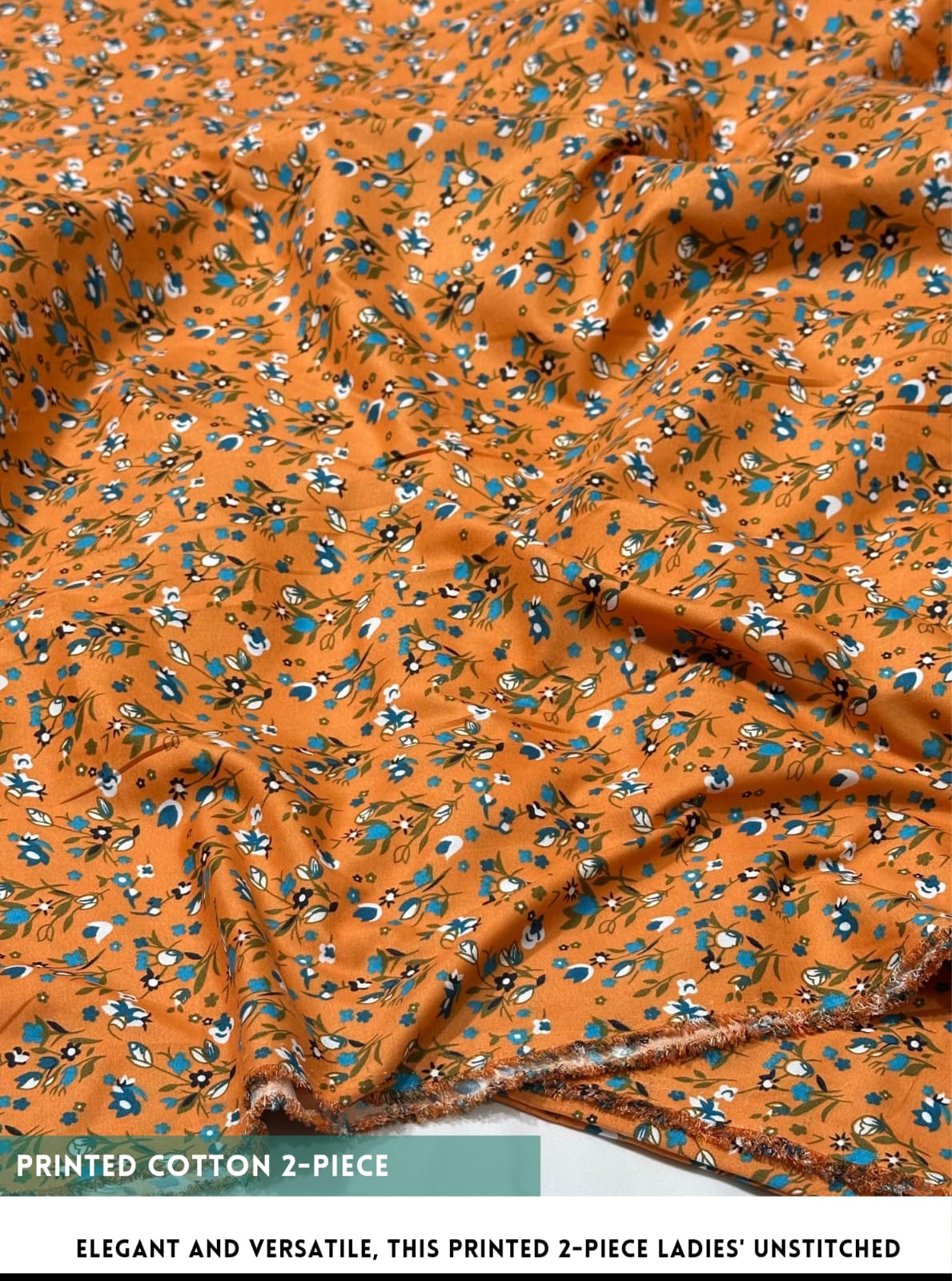 Mid Season All Over Printed Polo cotton Dress :Unstitched - 2 Pieces