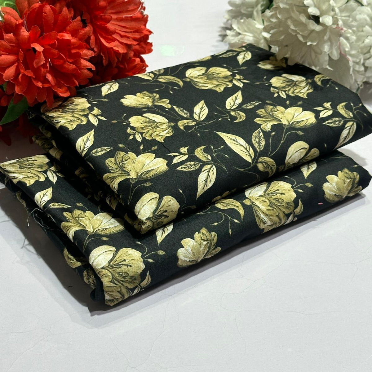 Mid Season All Over Printed Polo cotton Dress :Unstitched - 2 Pieces