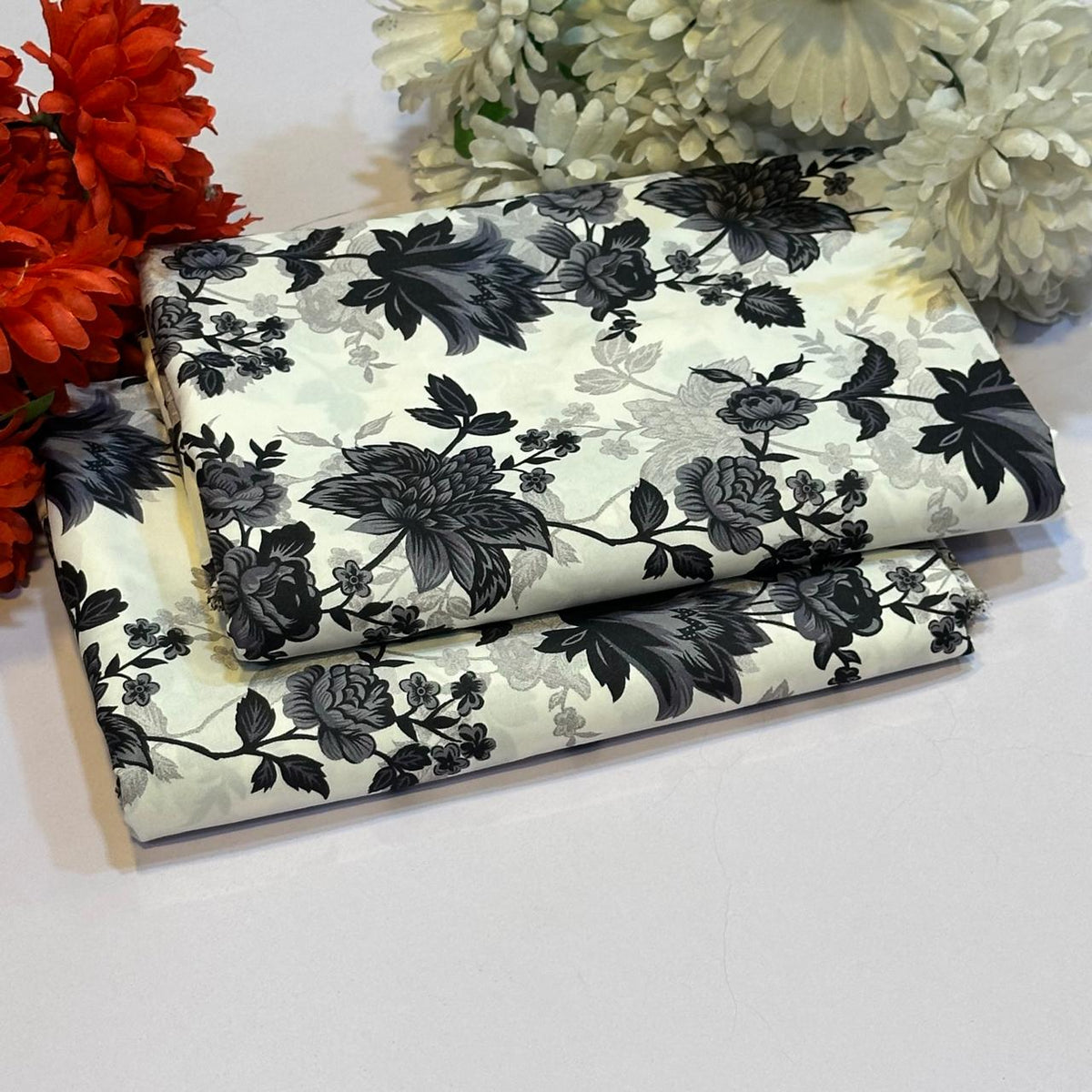 Mid Season All Over Printed Polo cotton Dress :Unstitched - 2 Pieces