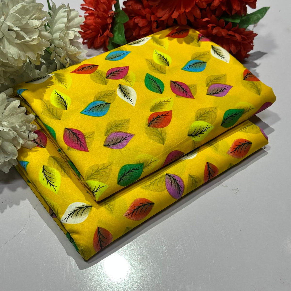 Mid Season All Over Printed Polo cotton Dress :Unstitched - 2 Pieces