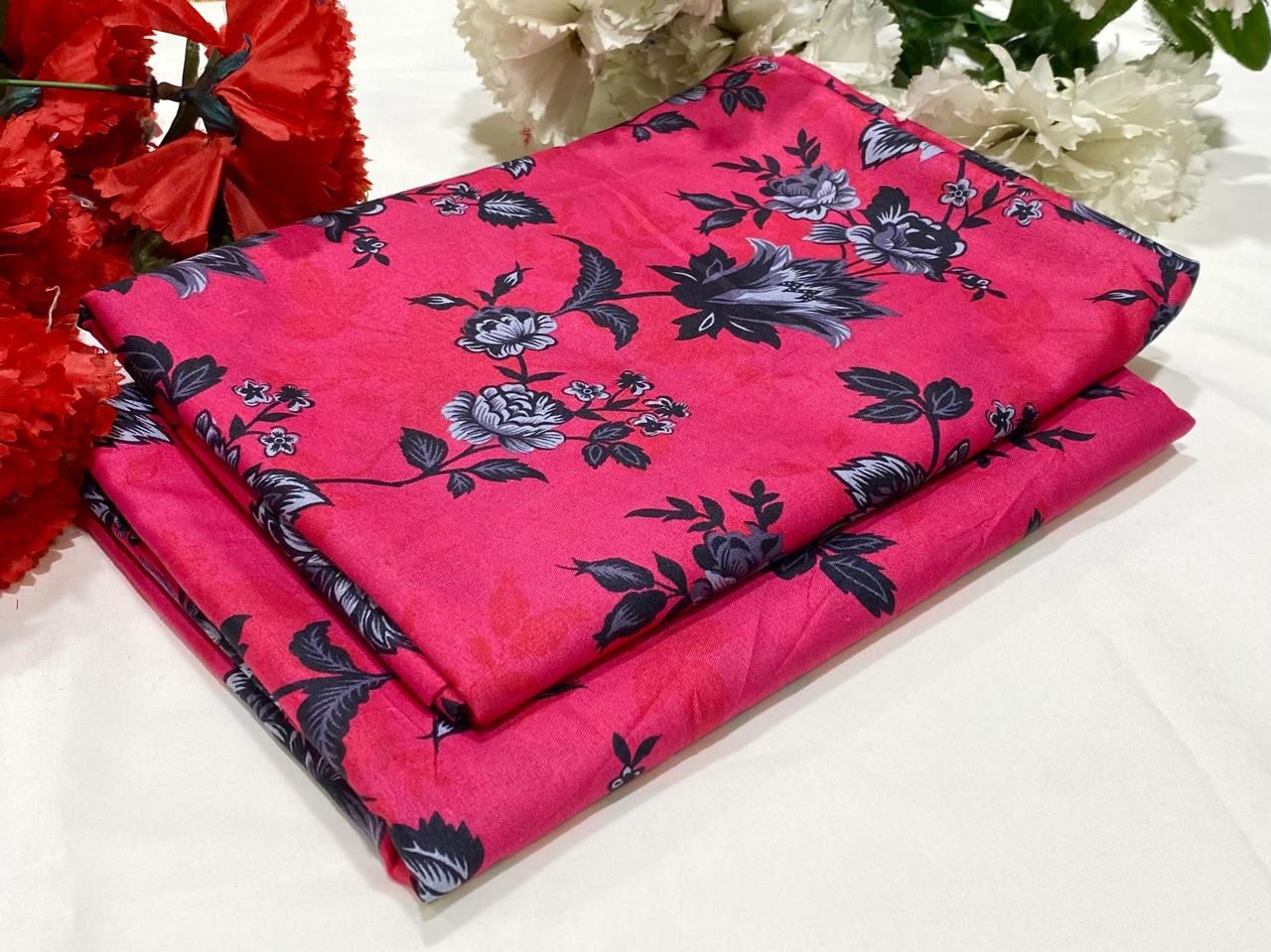 Mid Season All Over Printed Polo cotton Dress :Unstitched - 2 Pieces