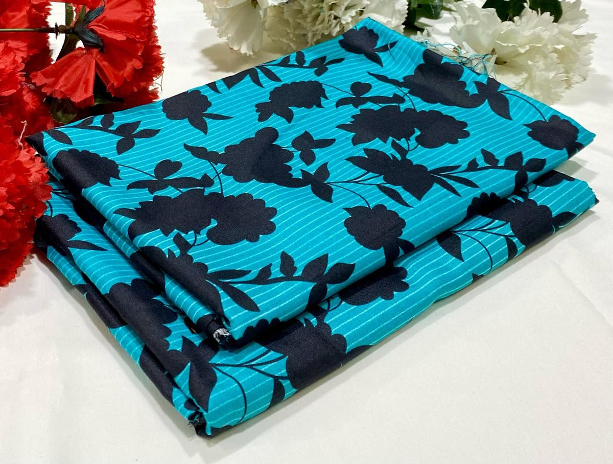 Mid Season All Over Printed Polo cotton Dress :Unstitched - 2 Pieces