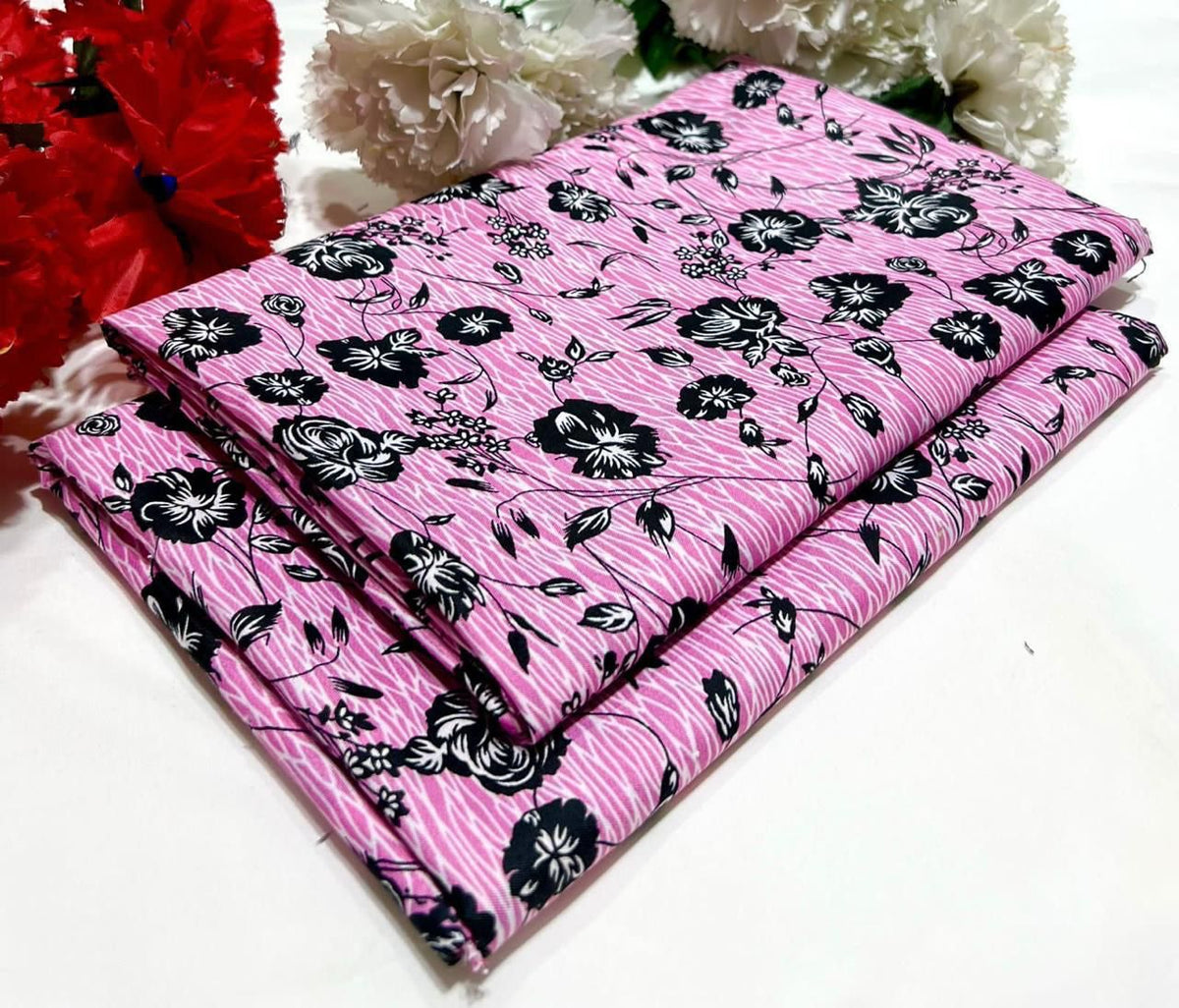Mid Season All Over Printed Polo cotton Dress :Unstitched - 2 Pieces