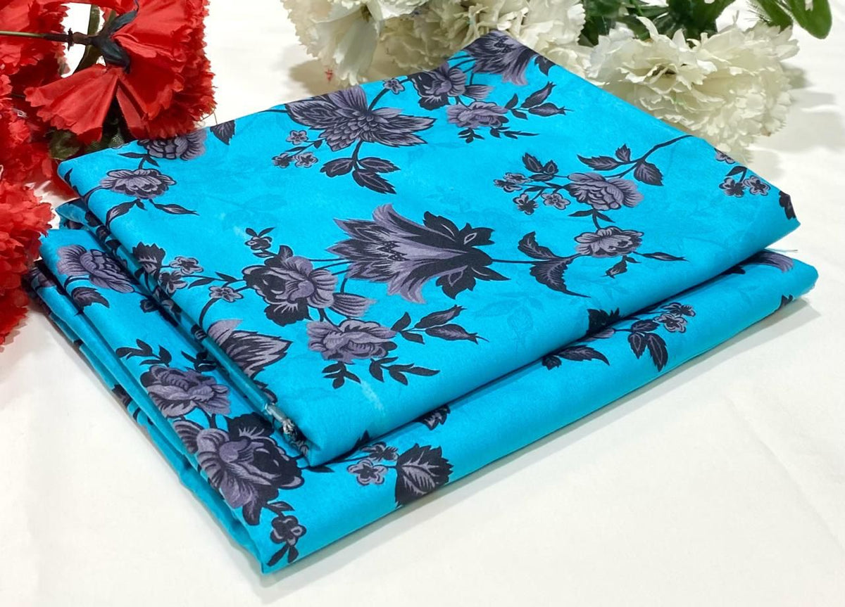 Mid Season All Over Printed Polo cotton Dress :Unstitched - 2 Pieces