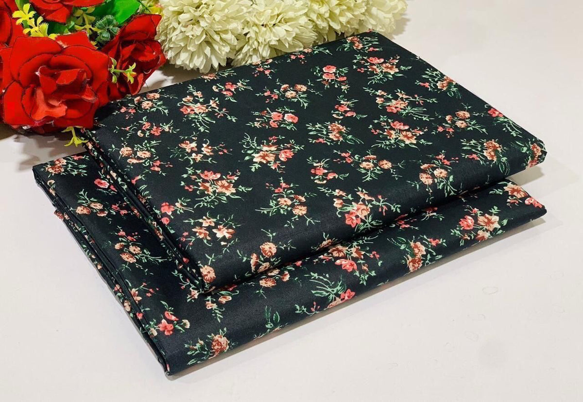 Mid Season All Over Printed Polo cotton Dress :Unstitched - 2 Pieces
