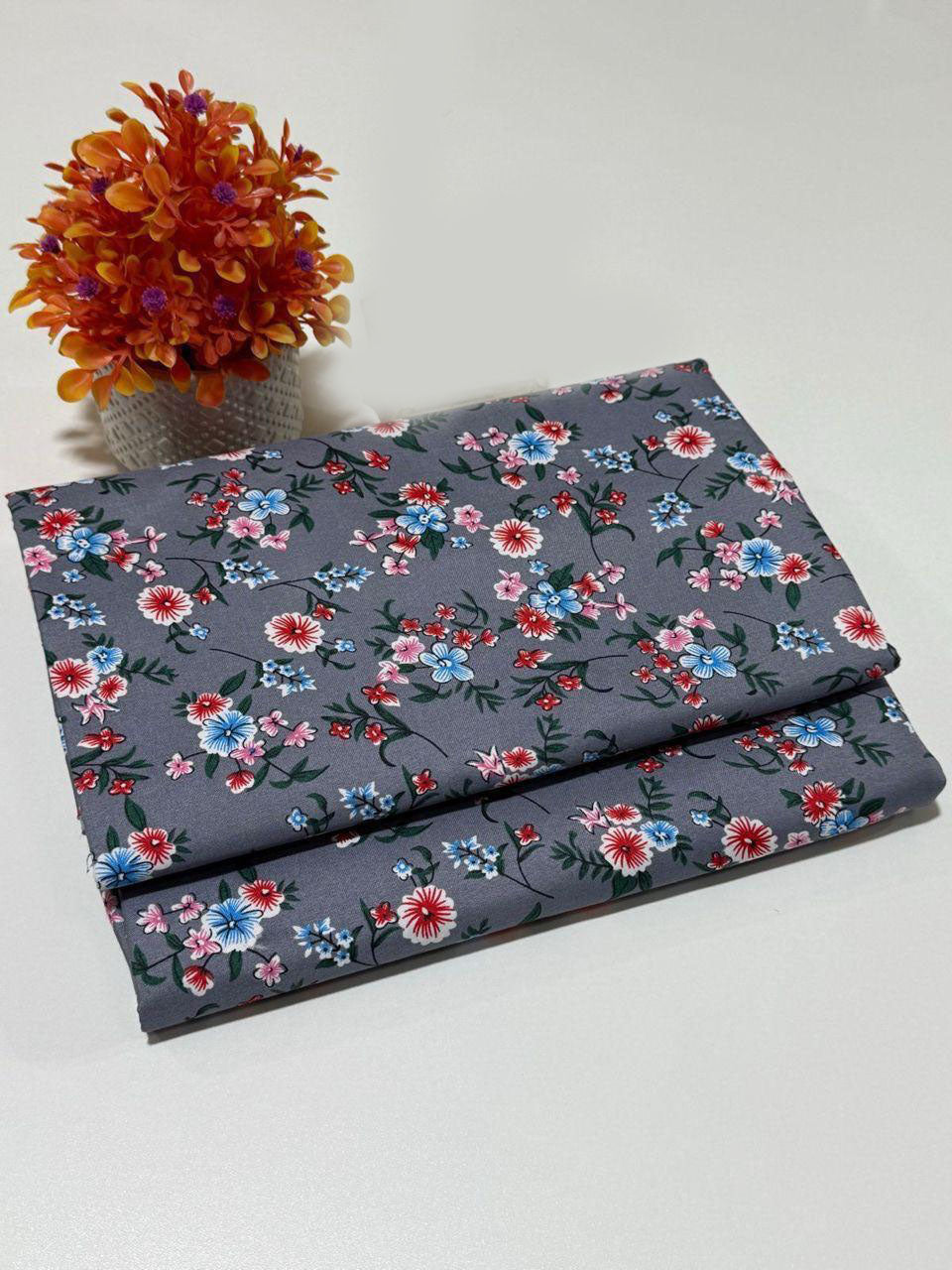 Mid Season All Over Printed Polo cotton Dress :Unstitched - 2 Pieces