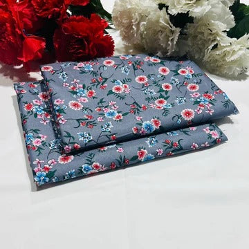 Mid Season All Over Printed Polo cotton Dress :Unstitched - 2 Pieces