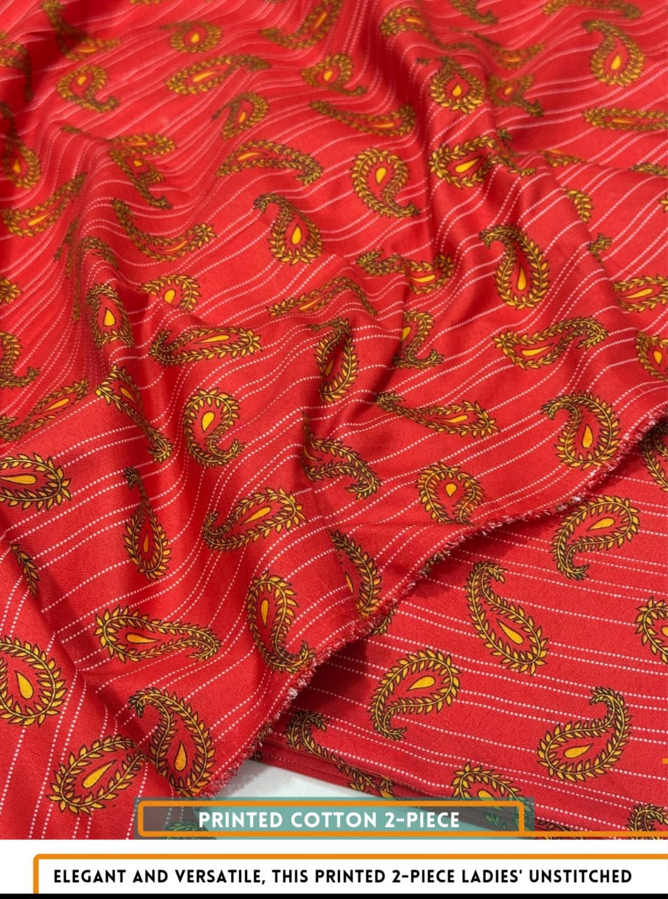 Four Seasons All over Printed Polo Cotton - 2 Piece Unstitched