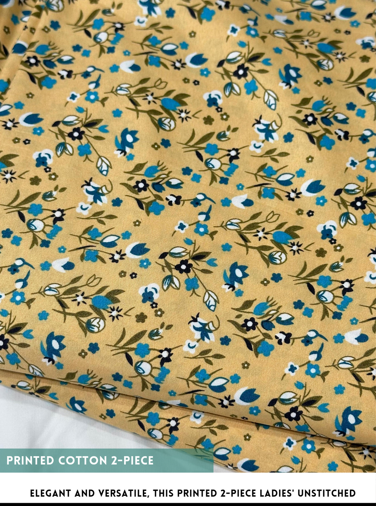 Mid Season All Over Printed Polo cotton Dress :Unstitched - 2 Pieces