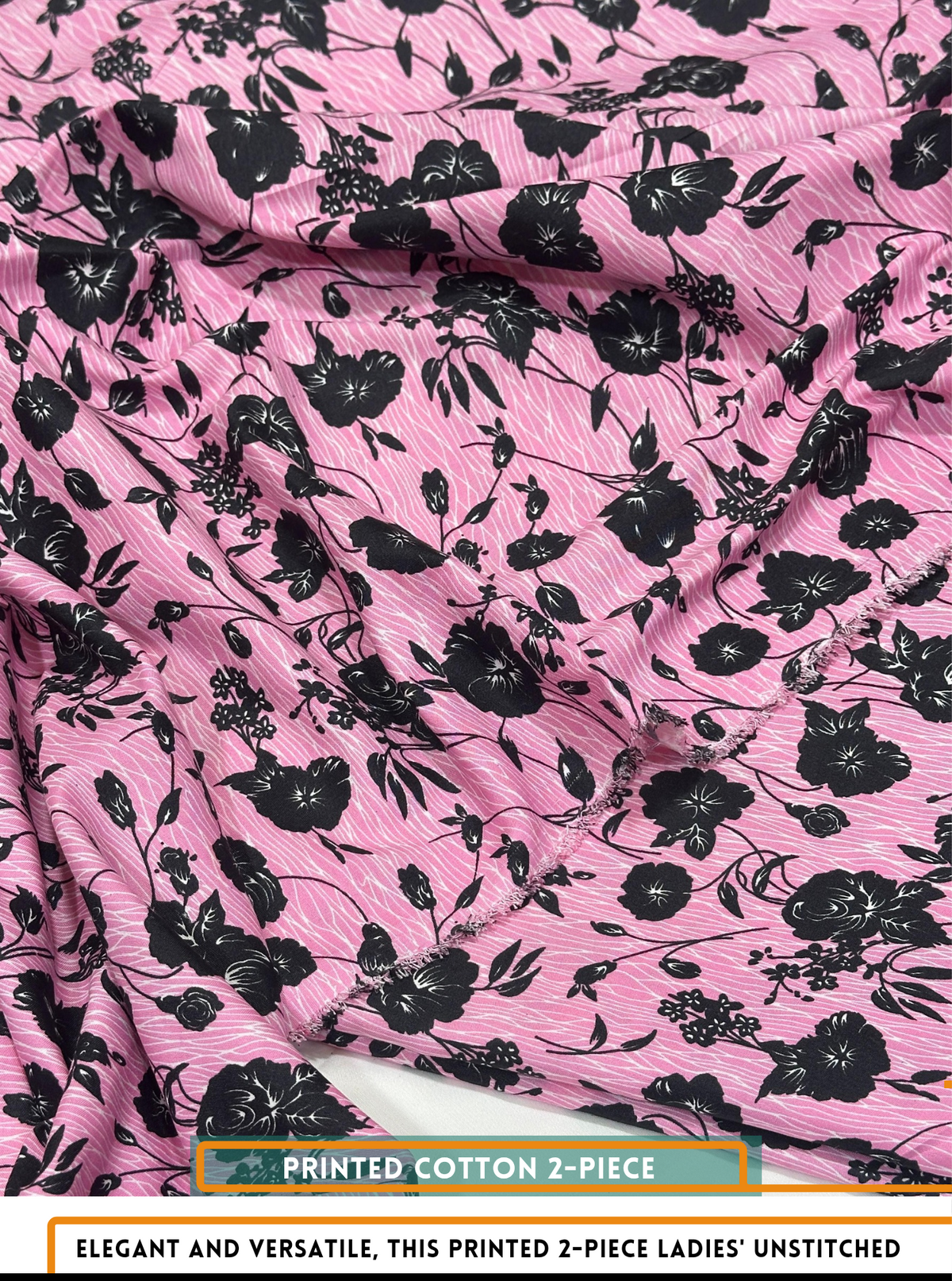 Mid Season All Over Printed Polo cotton Dress :Unstitched - 2 Pieces