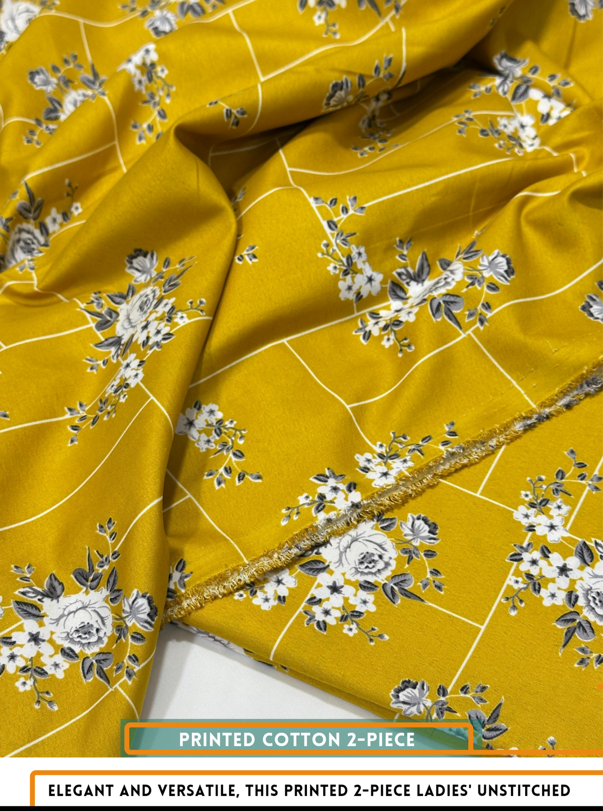 Winter & Mid Season All Over Printed Polo cotton Dress :Unstitched - 2 Pieces